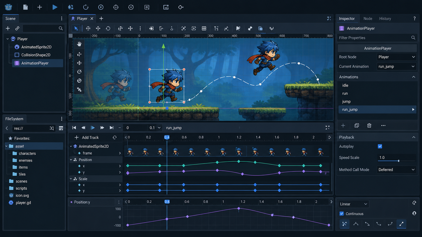 Godot の AnimationPlayer 入門を表したヒーロー画像