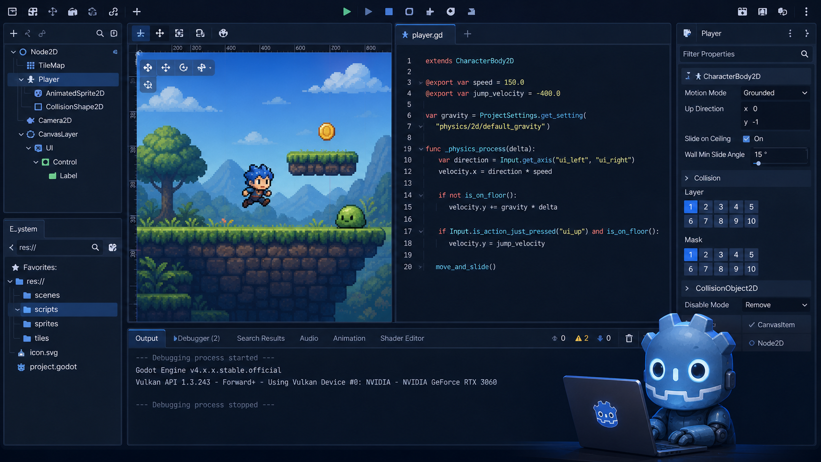 Godot の GDScript 入門を表したヒーロー画像