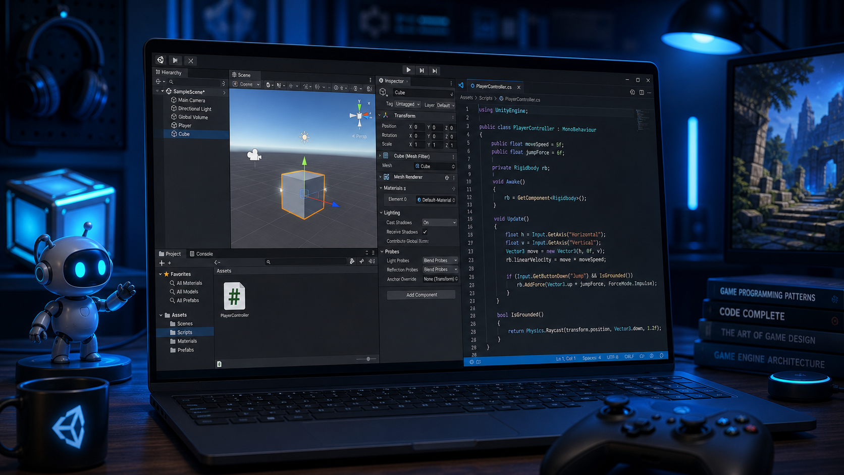 Unity 学習向けの開発環境セットアップを表したヒーロー画像