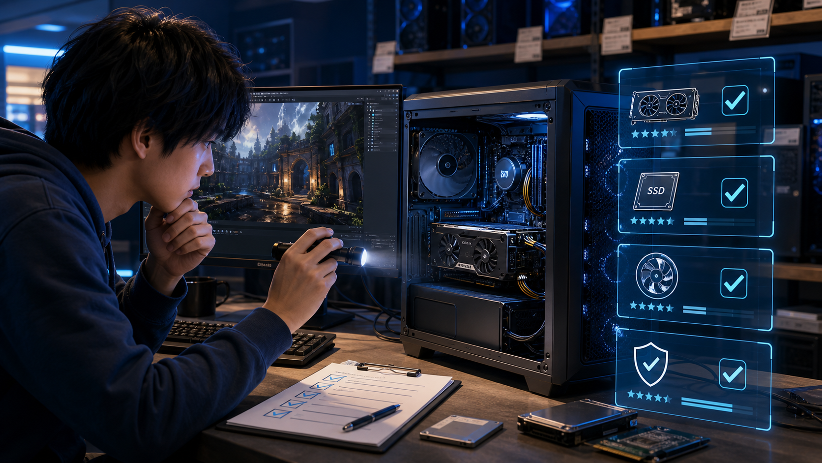 Unreal Engine学習向けの中古PC選びを表したヒーロー画像